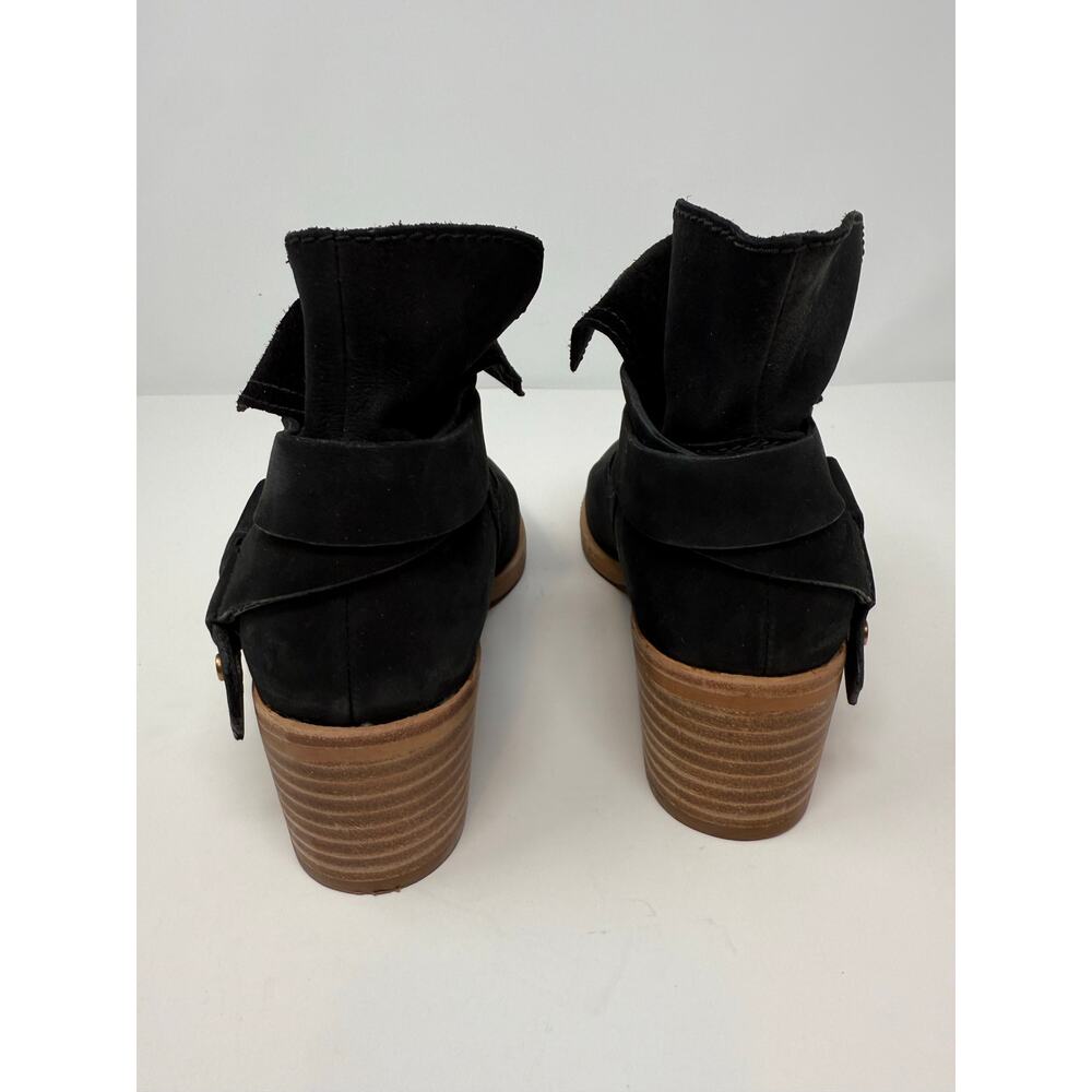 Ugg Elora Ankle Boots Women's 6 Black Suede Nubuck Leather Preppy Lux Designer - Picture 13 of 16